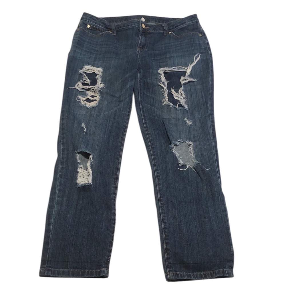 Jennifer Lopez Deconstructed Straight Leg  Jeans Womens Size 6